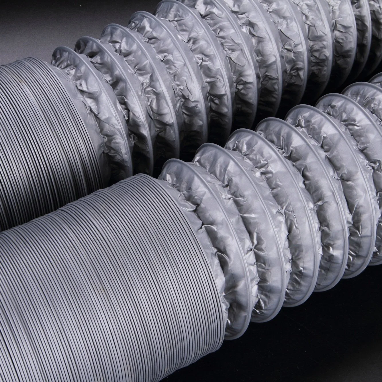 Flexible en PVC gris conduit d'aluminium pour cuisine industrielle hotte de cuisine du tuyau d'échappement