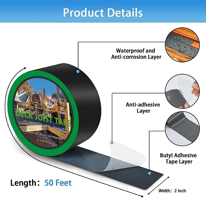 Butyl Joist Tape for Decking 6 Pack Deck Joist Flashing Tap for Top of Joists