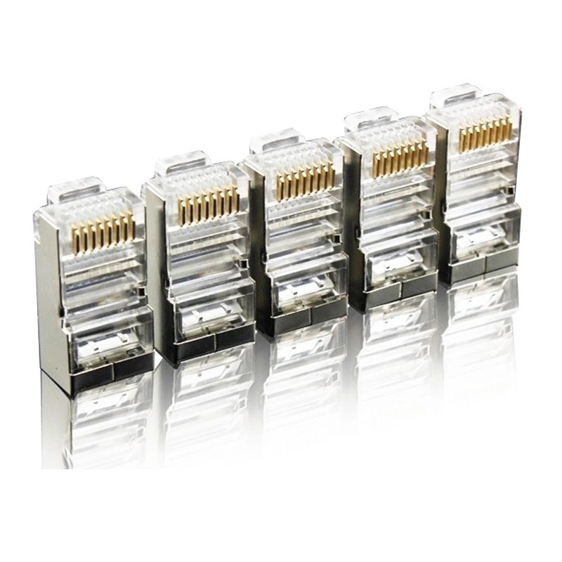 موصل RJ45 معدني STP كبل مزدوج مجدول غير محمي قابس 8p8c