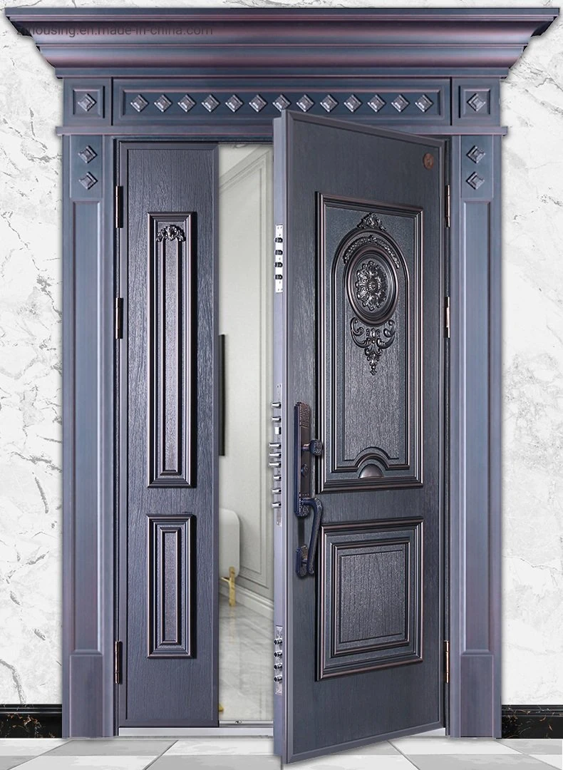 Good Quality Secuirty Entrance Cast Aluminum Door with Mechanical Anti-Theft Lock