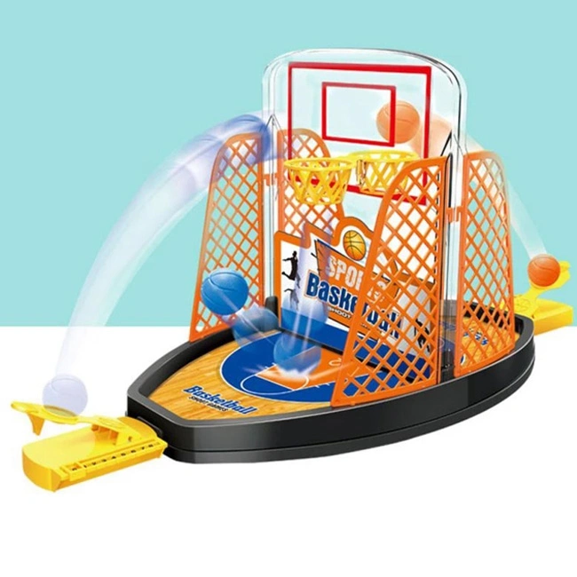 Kids Double Basketball Table Game Shooting Toy Game Creative Table Basketball Toy Table Soccer Board Game with Rich Accessories