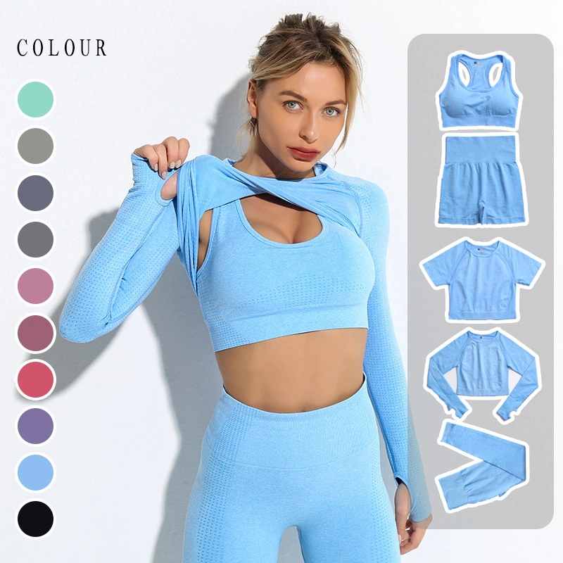 Secado rápido Long-Sleeved Top Fitness Yoga Yoga el chaleco traje femenino