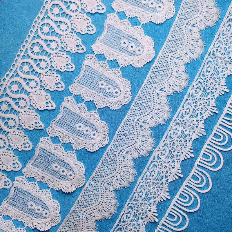 Hand Beaded Lace Fabric White Lace Trim Wholesale Embroidery Designs