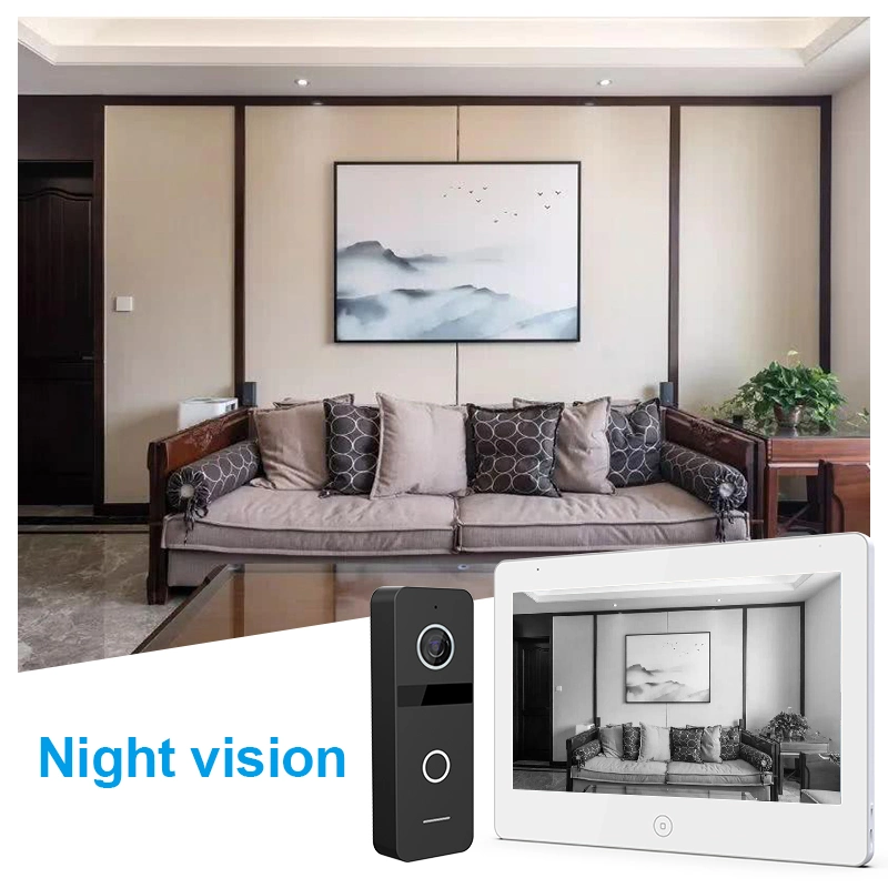 4-Wire 10.1" HD Home Security Video Doorphone with Delicate IP66 Doorbell