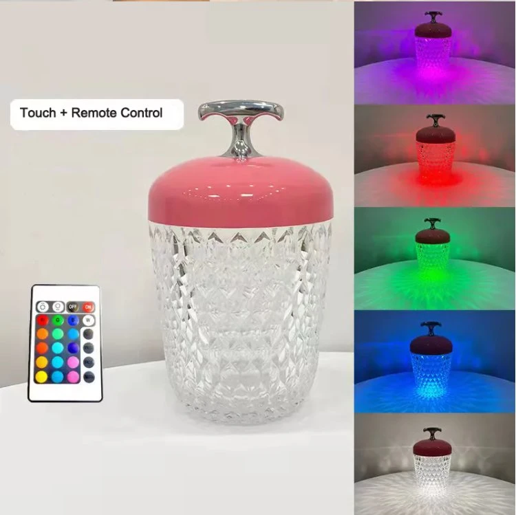 Portátiles modernos decorativos inteligente Batería de litio operado cambiante RGB LED Lámparas de decoración de restaurantes de la cama con 3-El Color de luz cálida de las luces de luz fría