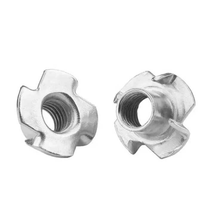 Custom Carbon Steel Zinc Plated T Nut Stainless Steel Four Jaw T Nut