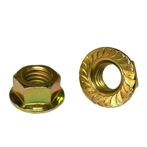 DIN6923 Plain, Black, Yellow Plated, Blue White Zinc Palte or Hot Zinc Plate Hex Flange Cap Serrated Lock Nut