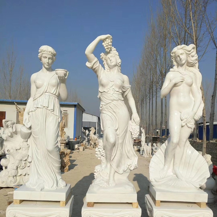 Escultura de arte en piedra Estatuas de mármol de tamaño real para la decoración del hogar