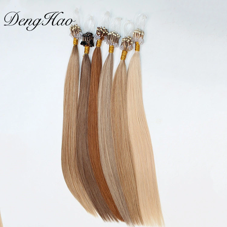 La belleza de doble Color sacado 100% Humano Micro Ring Cabello