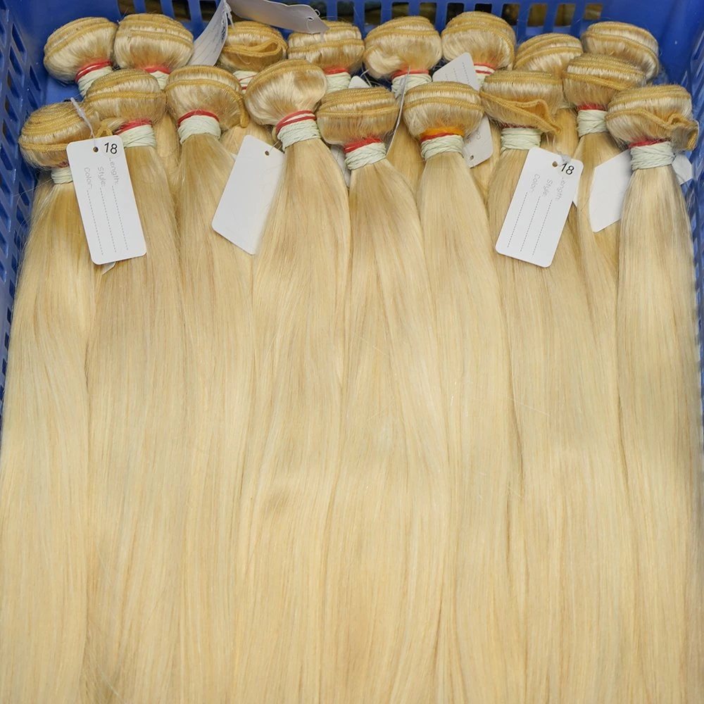 Wxjlong Hair Raw Human Hair Weave Bundles, Straight Raw Brazilian Virgin Cuticle Aligned Hair, Raw Wholesale Blond Machine Weft