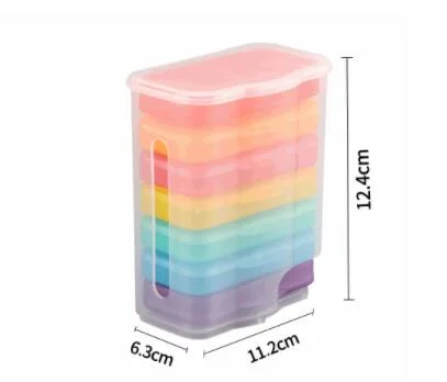 China Manufacturer 28 Compartments Weekly Pill Orangizer Rainbow Color