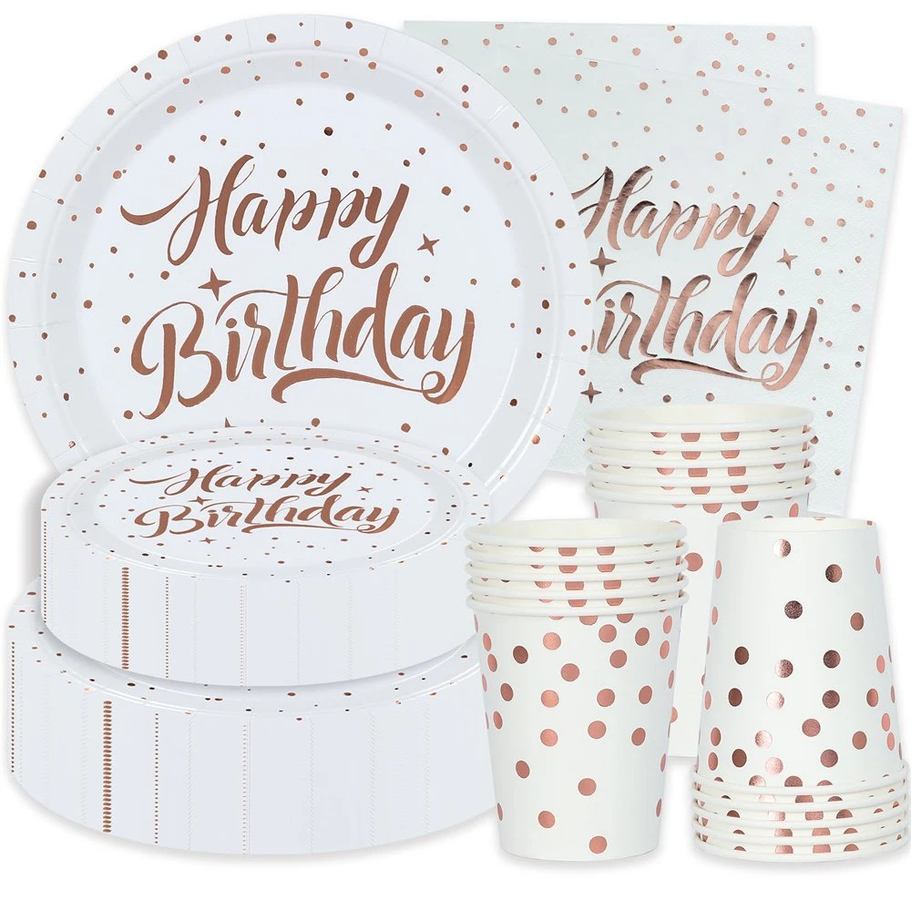 Baby Dusche Geburtstag Einweg Geschirr Set Papier Teller Party Supplies Benutzerdefiniert