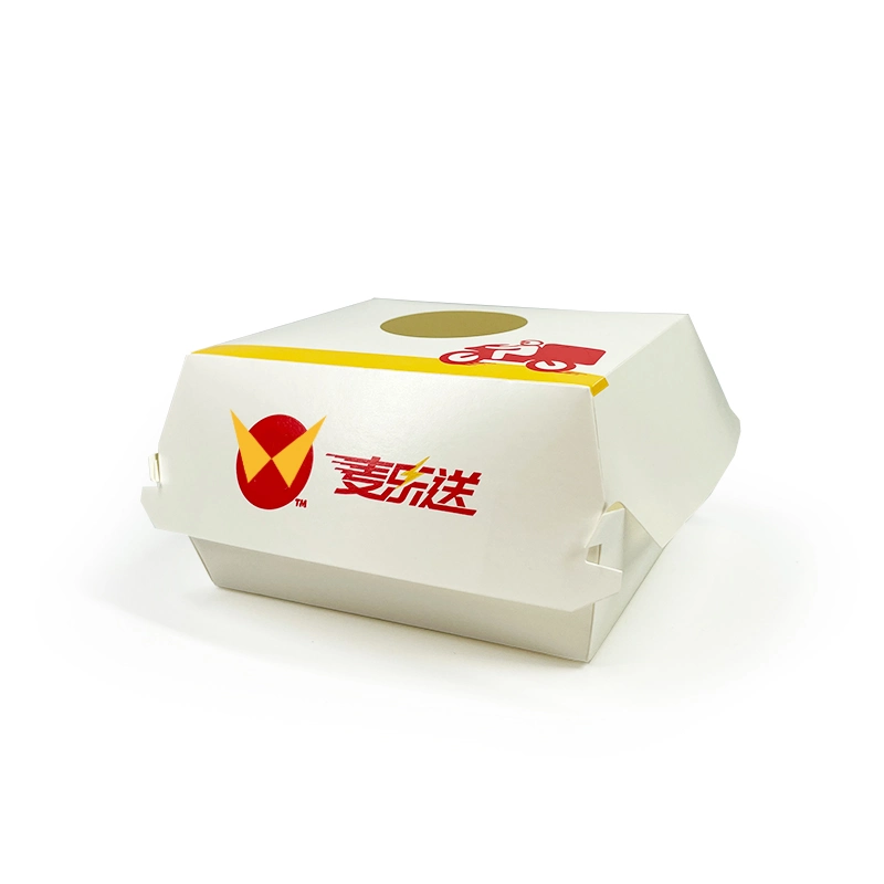 Benutzerdefinierte Einweg-Lebensmittel-Qualität Faltkarton Hamburger Verpackung Papier Burger Feld