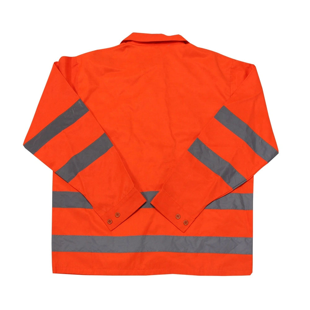 Safety Workwear Fluorescent Orange Security High Visibility Long Sleeve Shirt