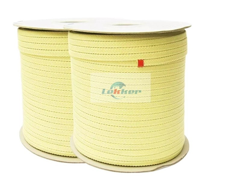 Flat/Square Kevlar Rope/Aramid Roller Rope for Glass Tempering Furnace with High Strength and Anti-Abrasive