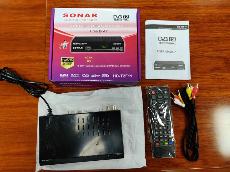 HD de sonda T2f11 DVB-T2 Terrestre receptor de televisão fabricado na China