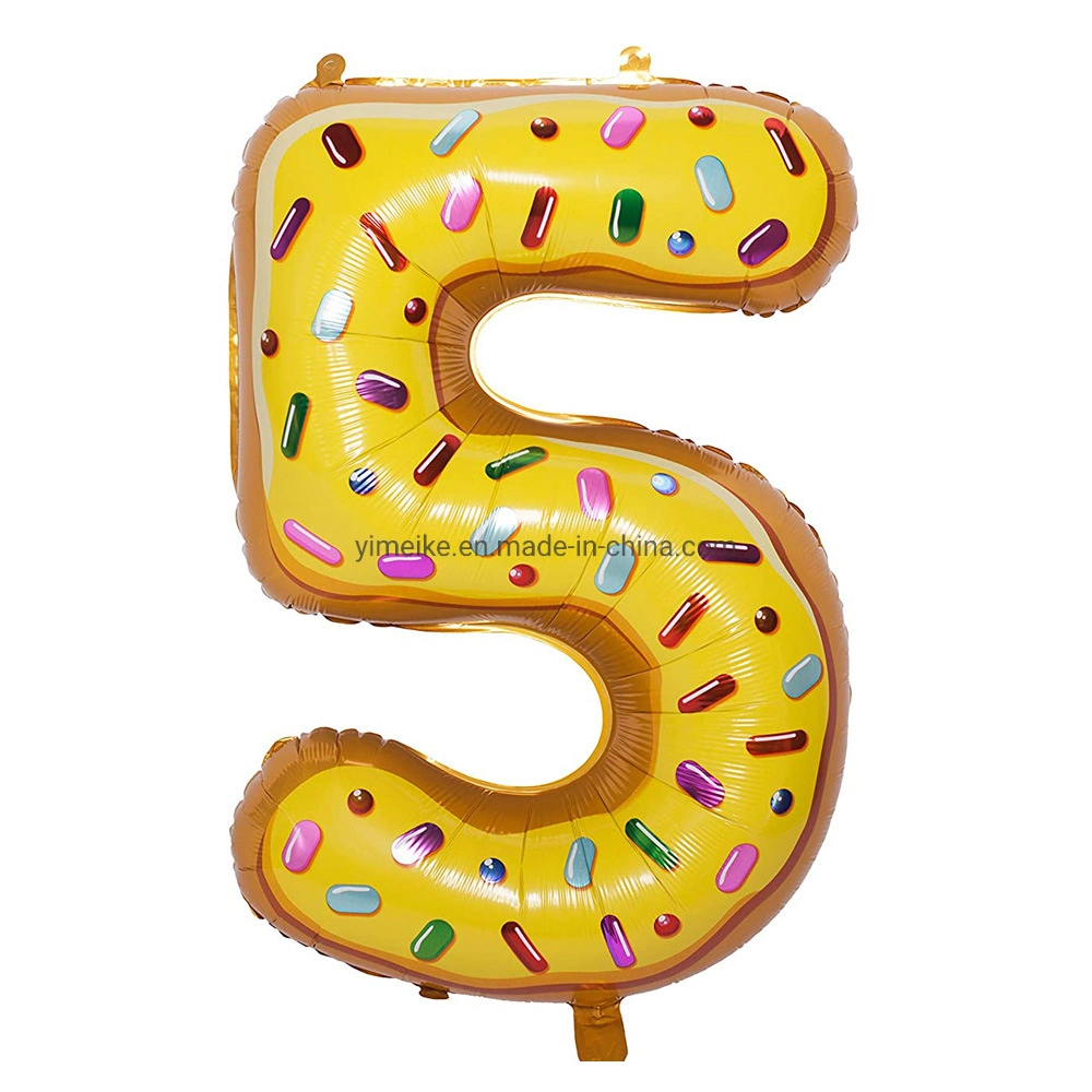 36" Hawaiian Party Decoration Large Number Colorful Donuts Digital Aluminum Foil Balloon Wholesale/Supplier