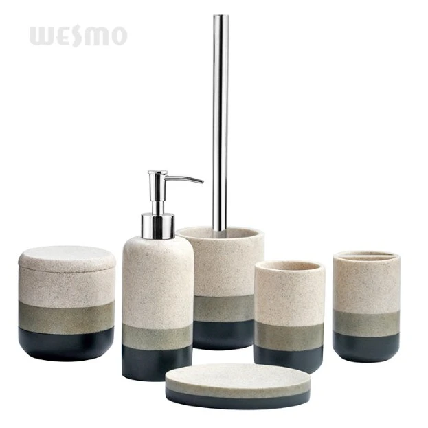 Modern Designed Polyresin Bathroom Accessories Set Shower Toilet Accessories