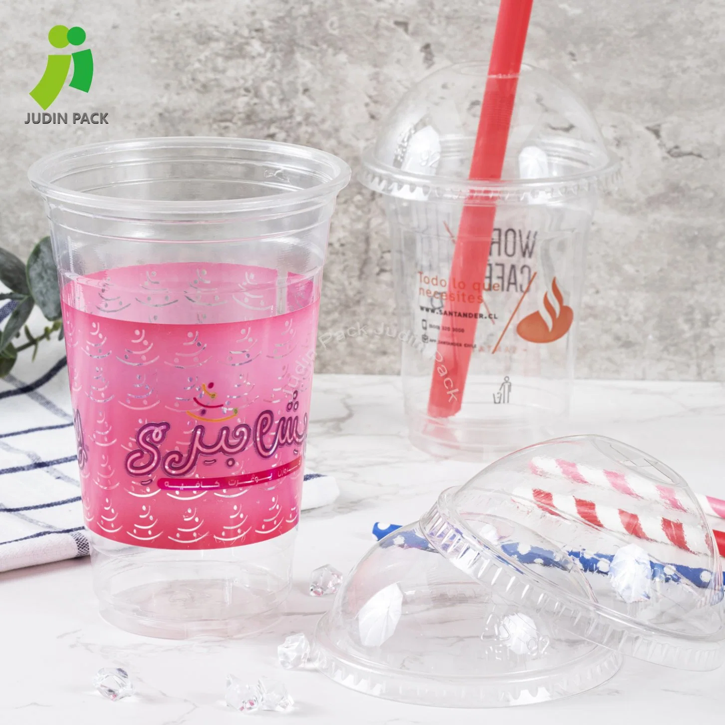 Disposable Clear Pet Plastic Cold Drinking Juice Cup Plastic Cup