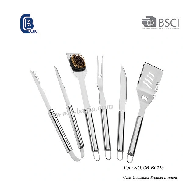 High quality/High cost performance  6PCS Barbecue Tool Set, Camping Grill BBQ Tools