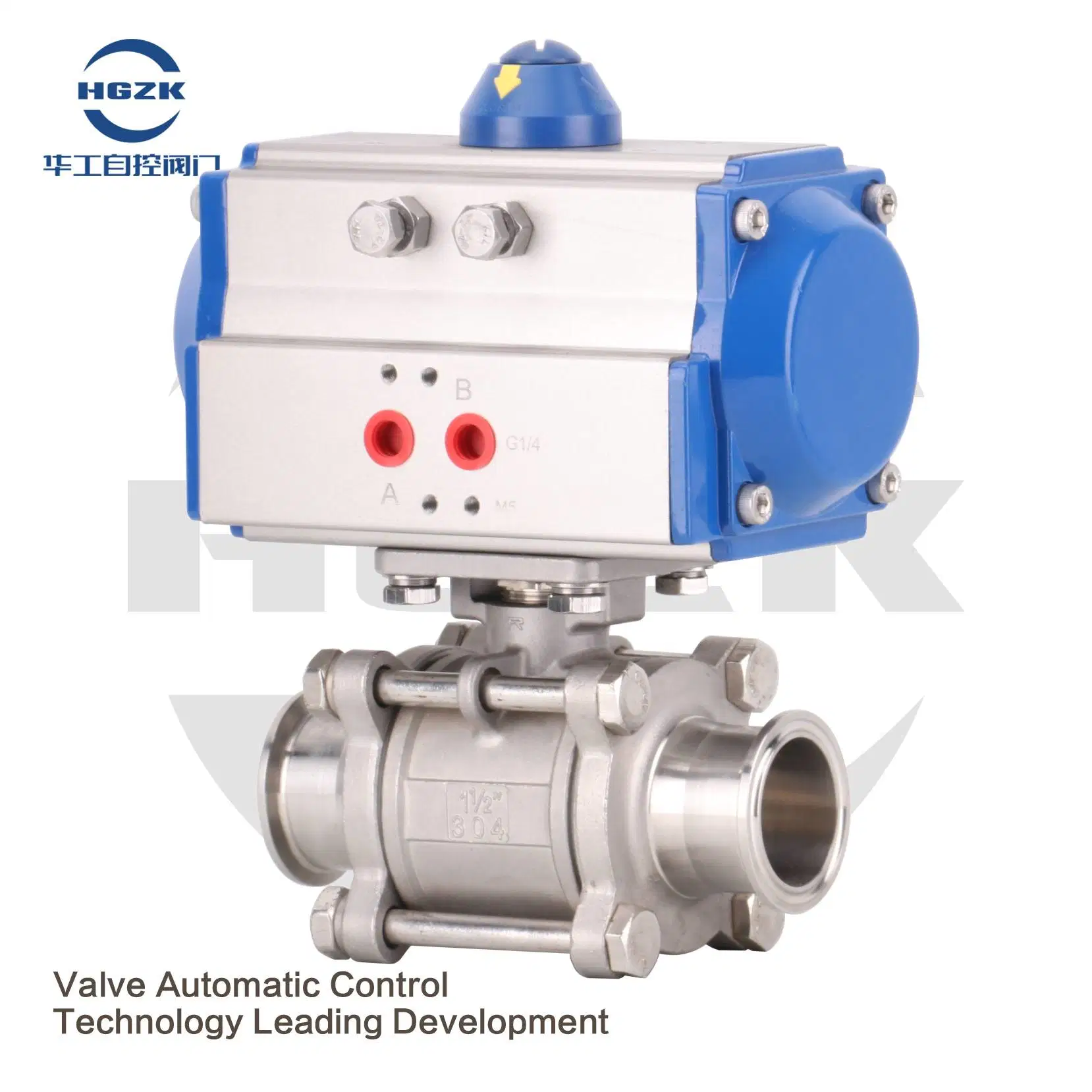 Food Grade Pneumatic Actuated 3 PC Valve