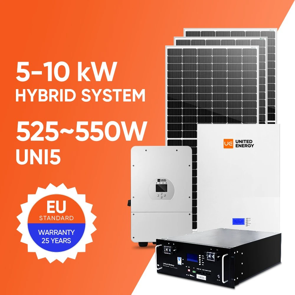 10kw Système d'énergie solaire complet Sortie hybride 380V pour la maison Entrepôt de l'UE