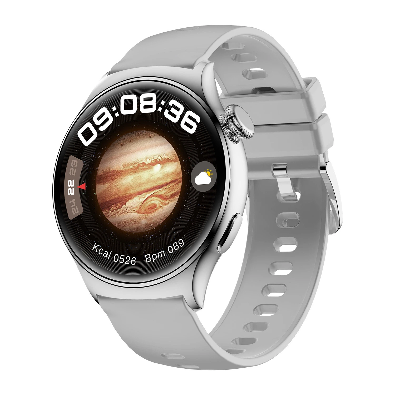 أحدث ساعة ذكية HD Watch 4 بشاشة 1.52 بوصة مقاومة للماء IP68 للرجال بتصميم دائري Montre Amoled Smart Watch 4