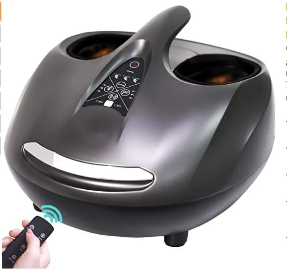 Electric Shiatsu Foot Massager Machine with Soothing Heat, Deep Kneading Therapy for Foot Pain and Circulation, 3 Level Settings & Air Compression for Home Use