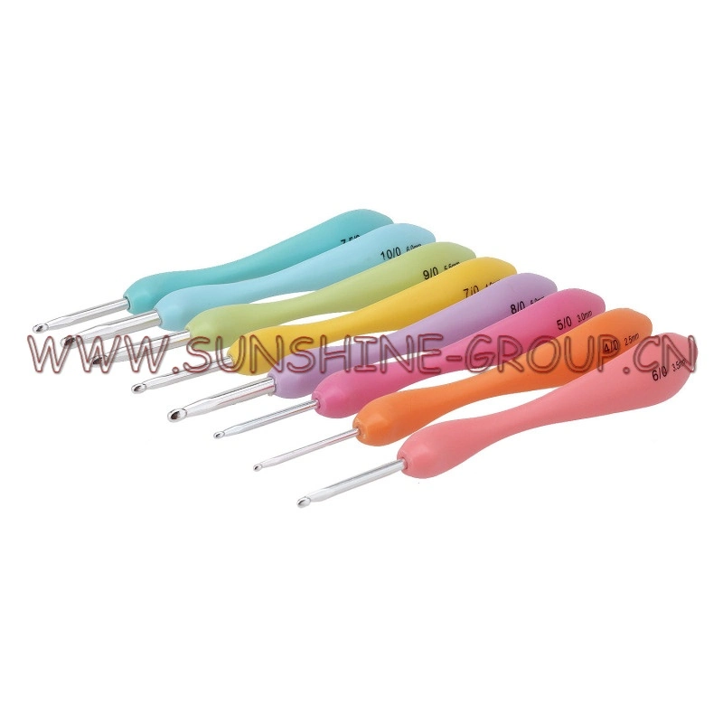 New Design 8PCS Mixed Metal Handle Aluminum Crochet Hook