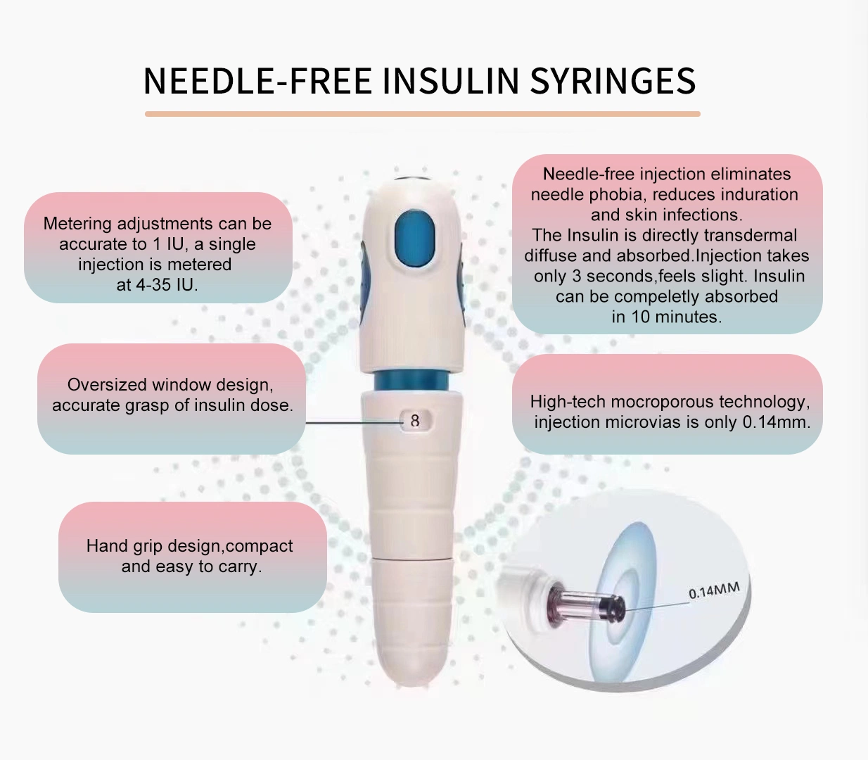 Mini Smart Insulin Spritzen Nadel frei Injektor Insulin Spritzen für Verkauf