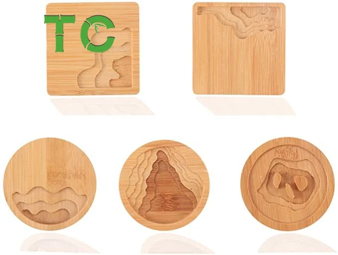 Bamboo Coasters moules personnalisés pour la résine de coulée rond Carré de la résine Kit de moules pour les caboteurs de décisions