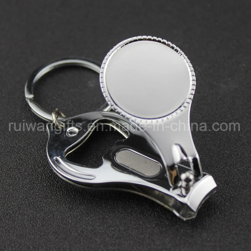 Chromed Metal Multi Functional Keyring Nail Clipper Bottle Opener, Nail Clipper Bottle Opener