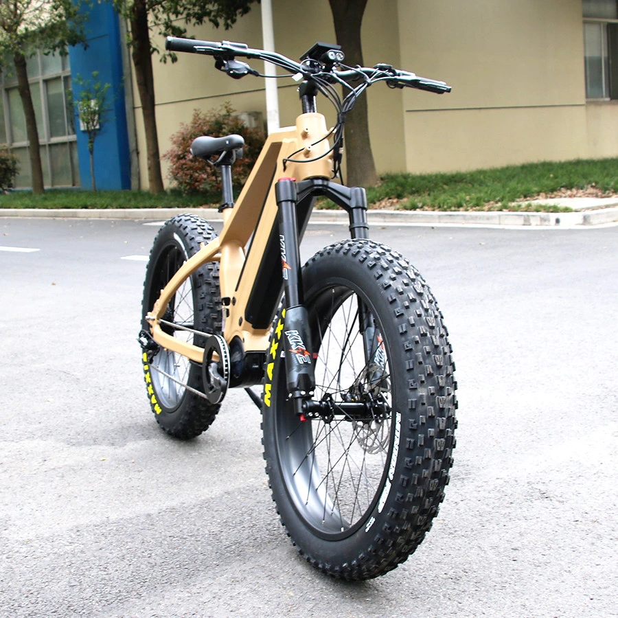 محرك بقوة 1000 واط وبطارية متوسطة الحجم E-Bike Mountain Forest Road City Ebike ذات الإطار البدين على الطرق الوعرة 26-E الدراجة الهجينة الكهربائية للتنقل والسفر والتصيد