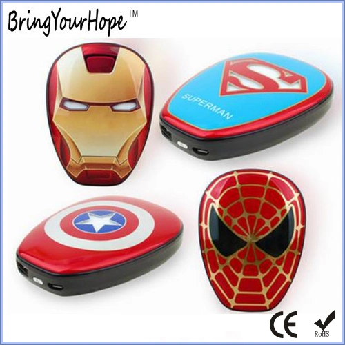 Внешний аккумулятор USB Superman Iron Man Face Design