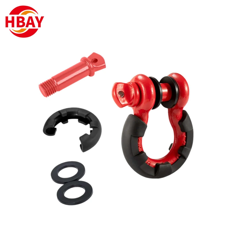 G209 Black U-Shaped Lifting Bow Shackle with Plastic Protective Cover