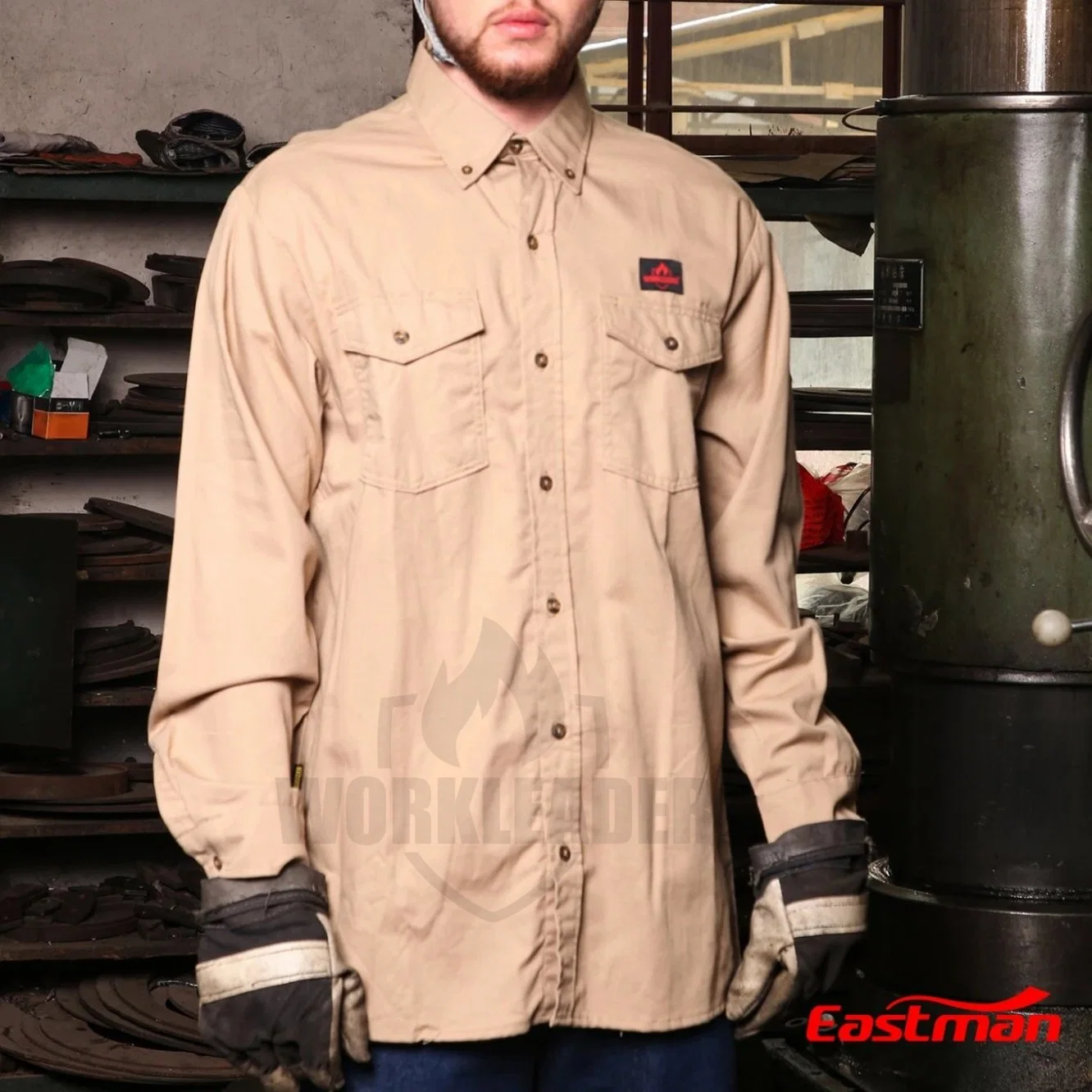 High quality/High cost performance  88%Cotton / 12% Nylon Mens Oli Flame Resistant Safety Welding Work Fr Shirt