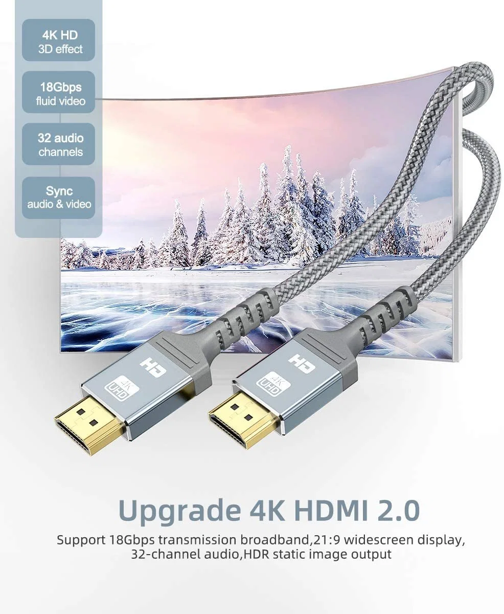 Hot Selling Product 1M 2M 3M 10M 120Hz 18Gps 3D 4K UHD Hdmi 2.0 Adapter 20 Cable