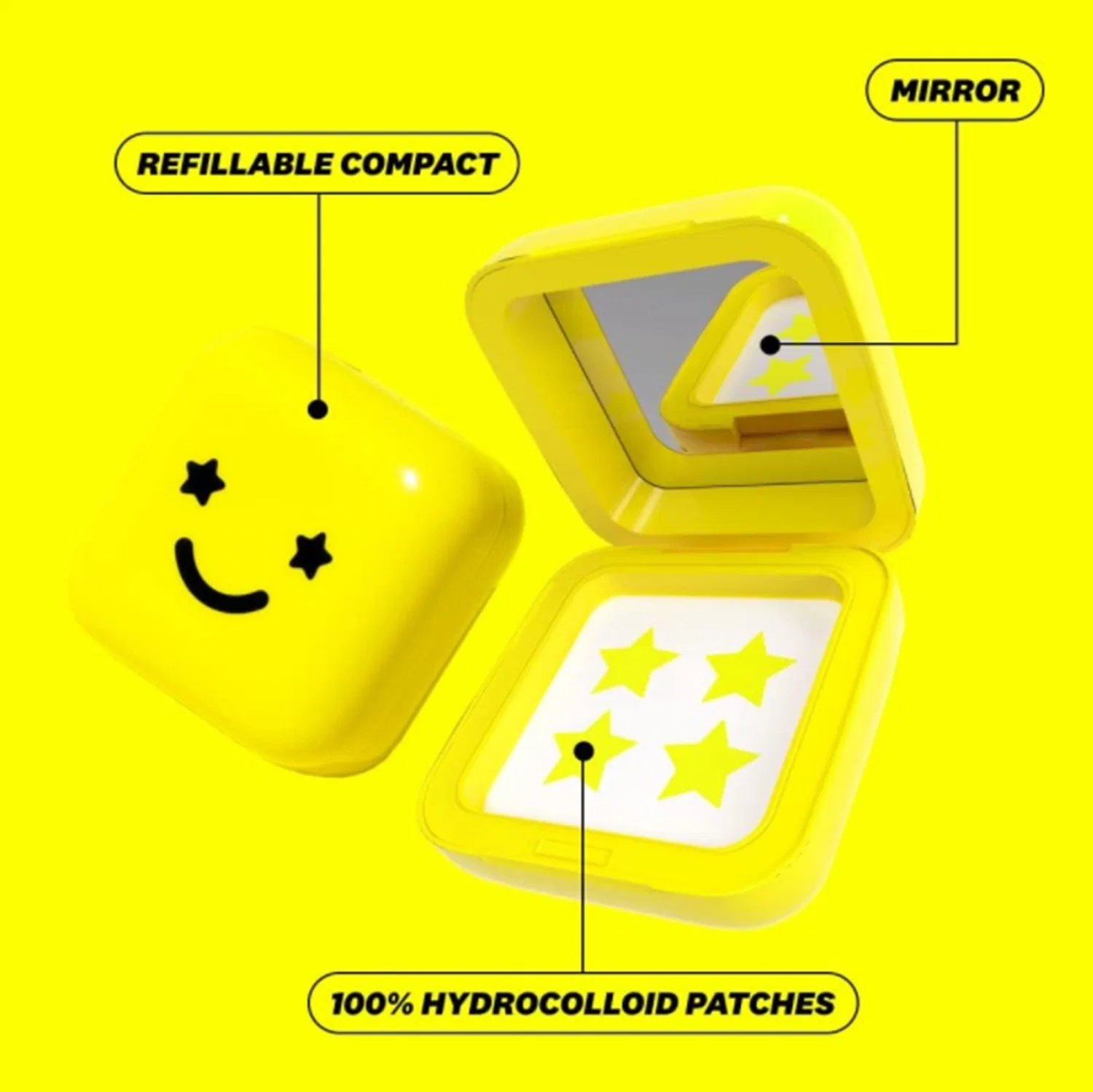 Starface Hydro-Stars grande amarelo, hidrocolóide borbulhas Patches absorver líquido e reduzir a inflamação