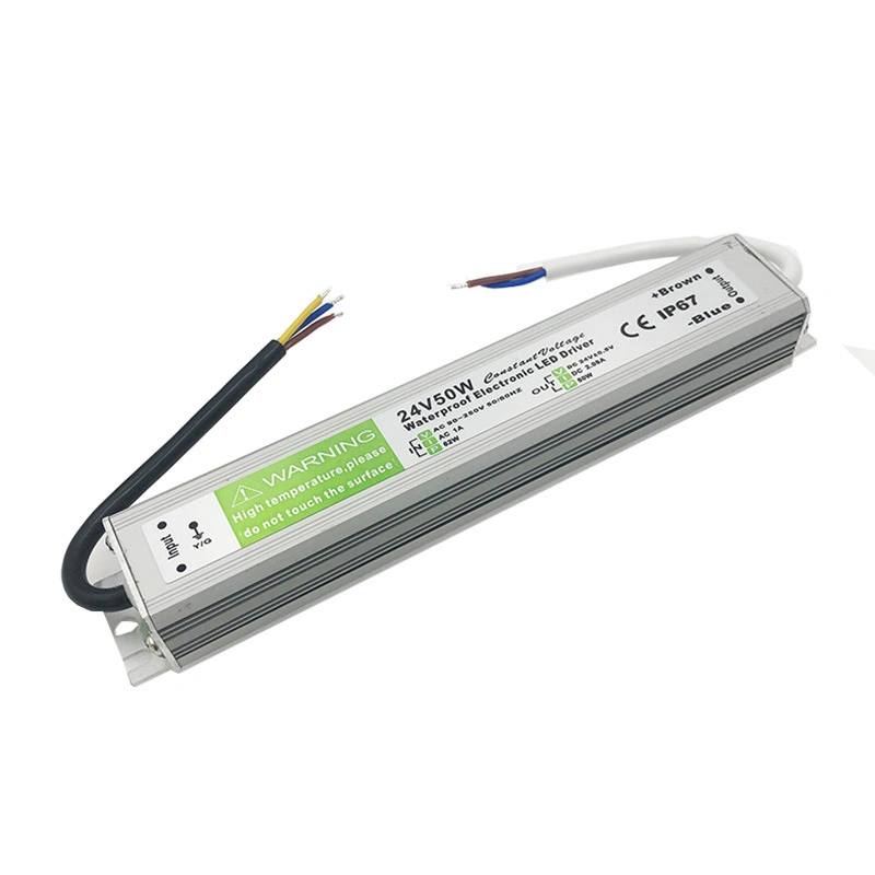 AC 110V / 220V to DC 24V 2.1A 50W IP67 LED Waterproof Power Supply for Outdoor LED Lighting
