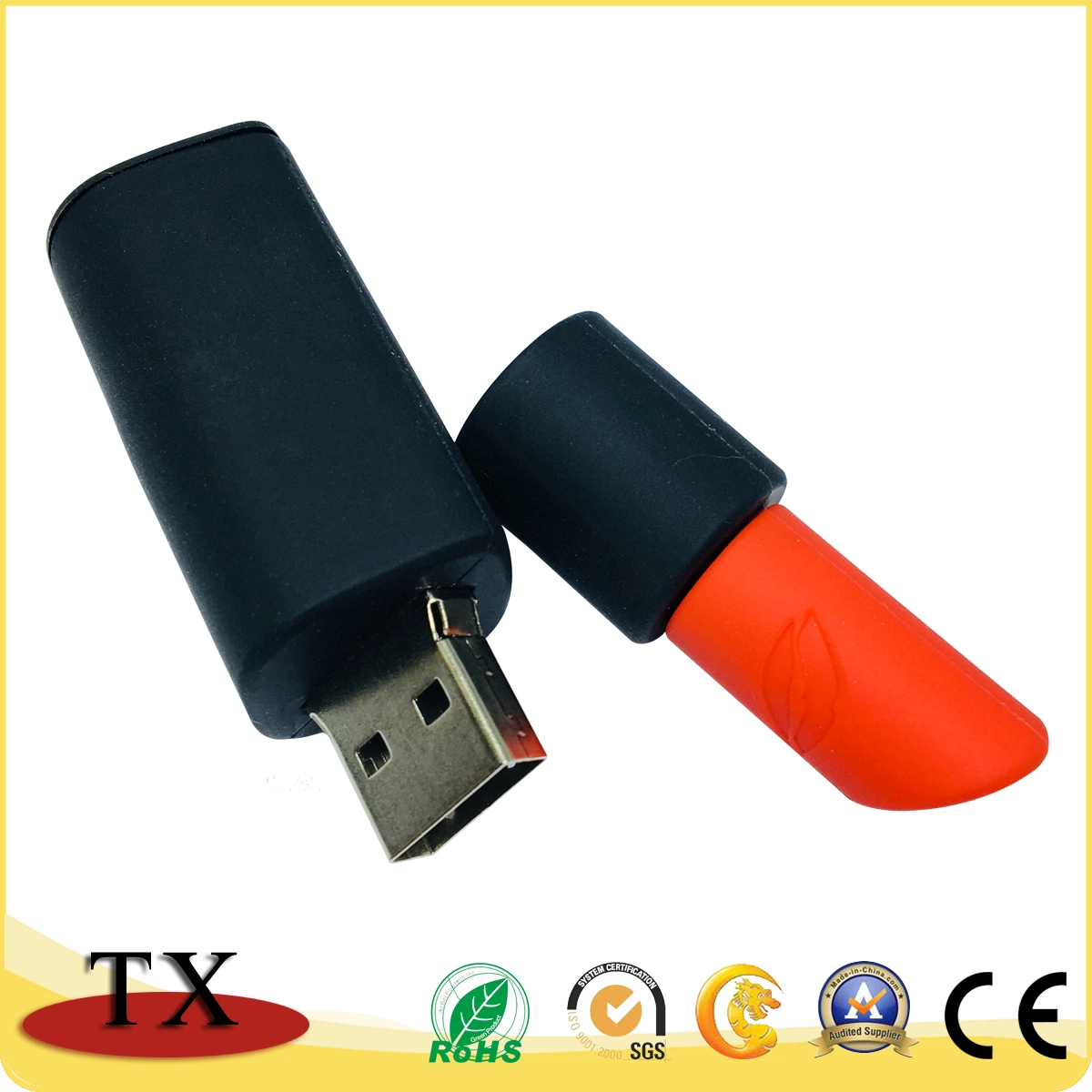 Hot Selling Lipstick Shape PVC USB