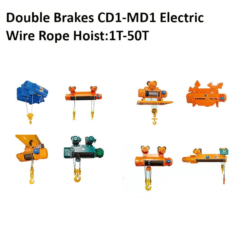 50ton CD1/MD1 Series Electric Wire Rope Hoist with Double Rail China Supplier