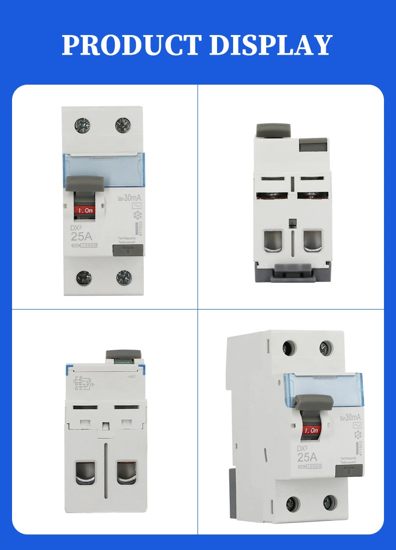 DX3 AC-Restschalter ELCB-Leistungsschalter RCCB 40A63A 2p4p 30mA 300mA Erdschluss