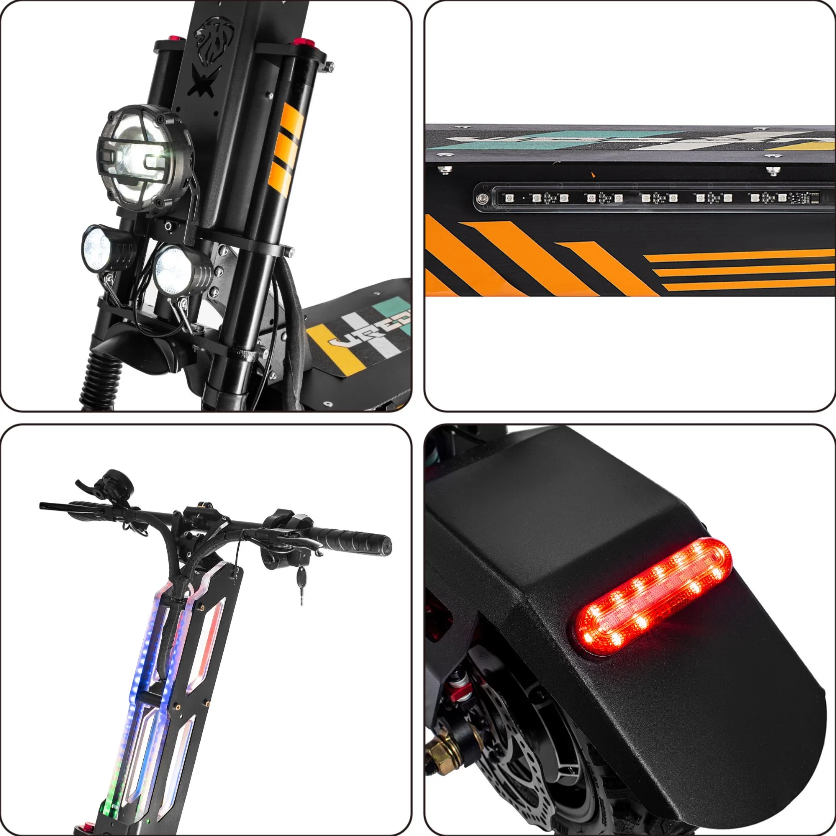 Logo Customizing Service 11 Inch Dual Motor 72V 7000W Panasonic 40ah 2 Wheels 100kph Folding Electric E Kick Scooter