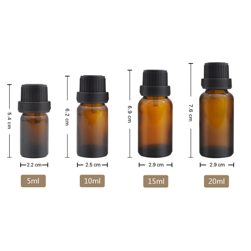 Best Quality Mini Amber Glass Bottle Cosmetics Packing with Dropper