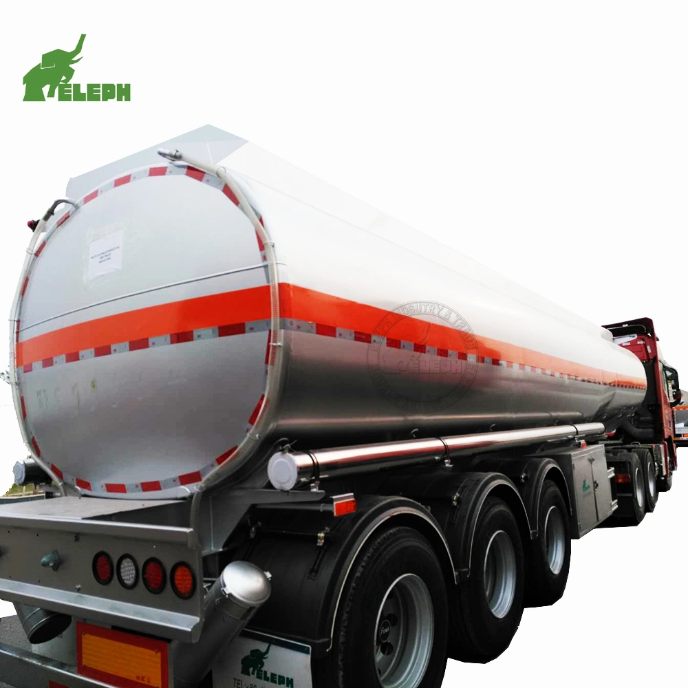 3 Axles Transport Liquid Fuel Oil Truck Semi Tanker Trailer Stainless Steel Tank