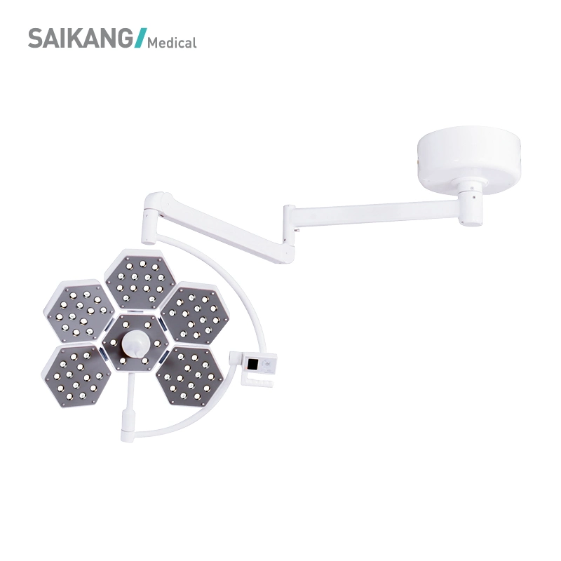 Sk-Lld05c Saikang Factory Petal Type Single Head Ceiling Medical Surgical Shadowless Mobile LED Operation Lamp