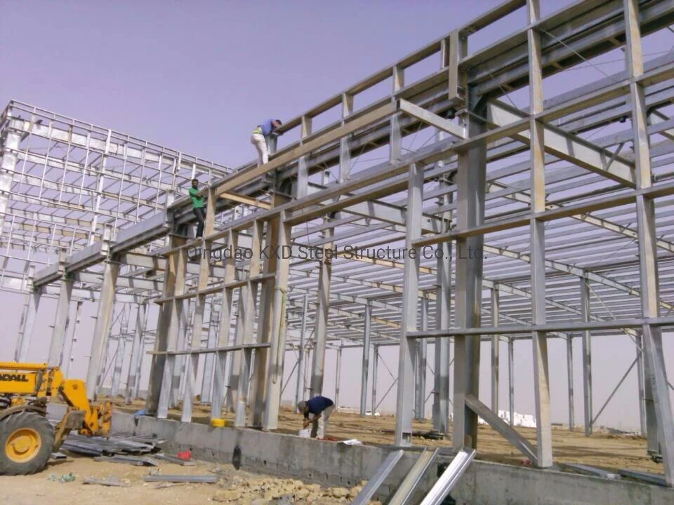 Estrutura de aço que apoia a construção de betão para edifícios escolares Hangar Stadium Edifícios hospitalares