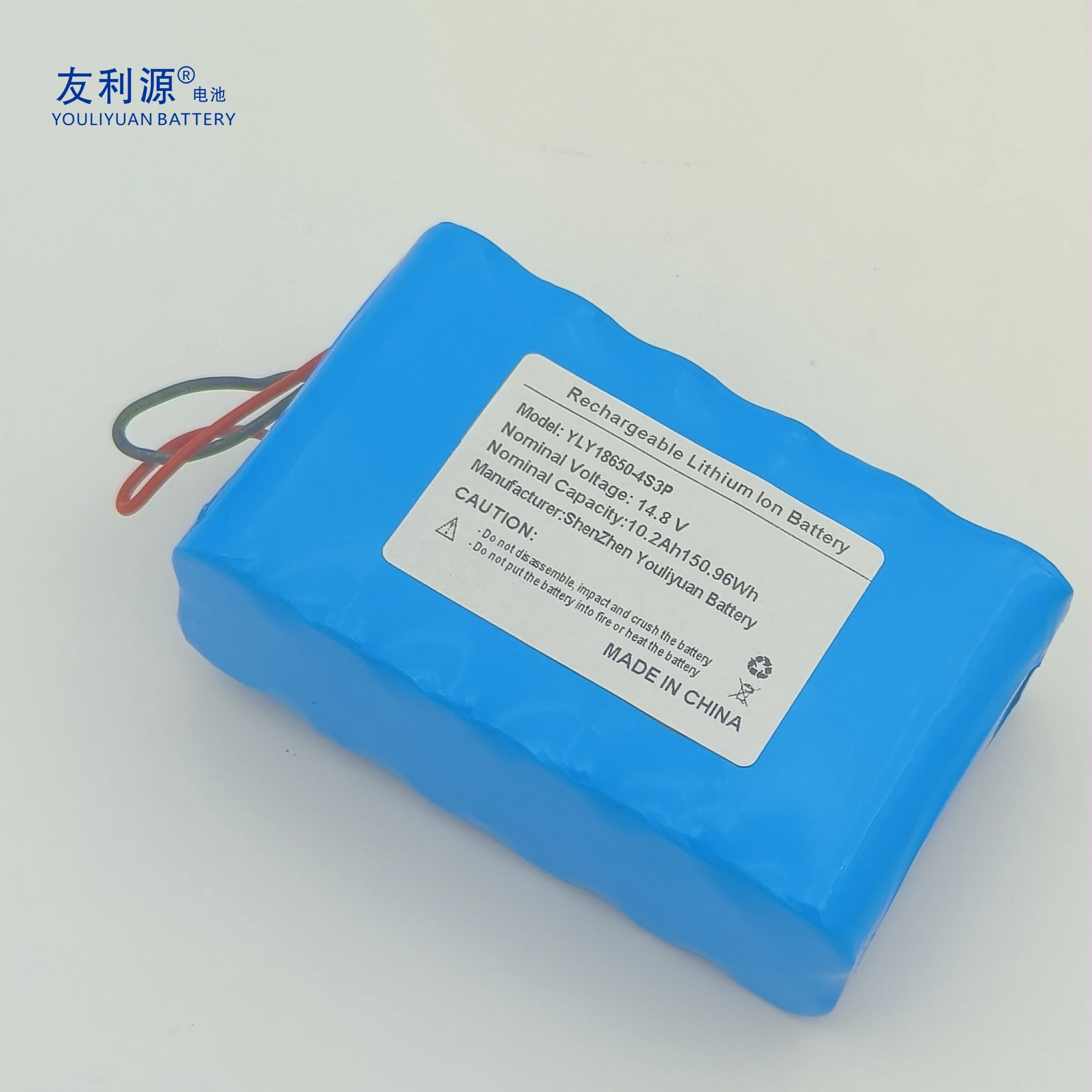 Manufacturer Factory High Capacity Cell 3400mAh 18650 4s3p 14.8V 10.2ah 150.96wh with BMS/PCB and Lead Wire for Solar LED Light/Massage Gun