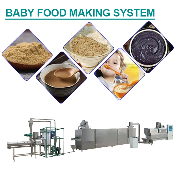 Double Screw Extruded Nutritious Cereal Powder Instant Food Making Equipment Line Jinan Dg Machinery Company