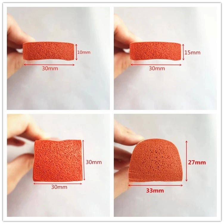 Tira de sellado de goma de espuma de esponja de silicona rectangular resistente a altas temperaturas